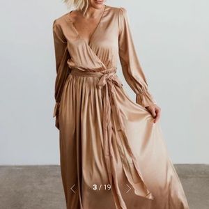 NWT Baltic Born Holly champagne satin maxi dress